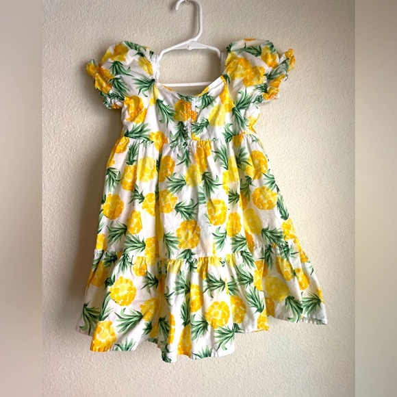 Janie and Jack Pineapple Puff Sleeve Dress size 3 - Picture 2 of 7